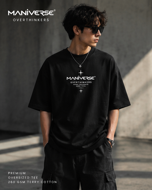 MANIVERSE Overthinkers Oversized T-Shirt – 260 GSM