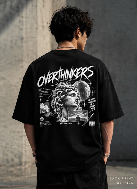 MANIVERSE Overthinkers Oversized T-Shirt – 260 GSM