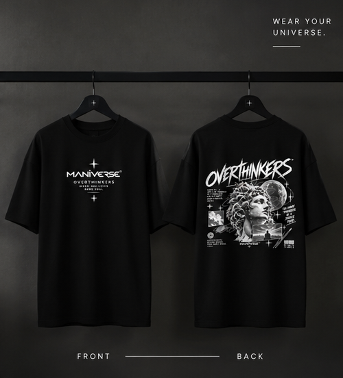 MANIVERSE Overthinkers Oversized T-Shirt – 260 GSM